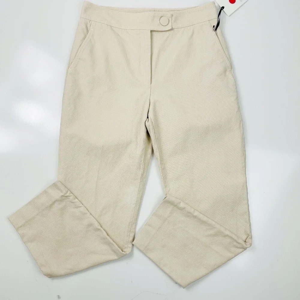 Tara Jarmon Beige Grasscloth Trouser Pants Size‎ 38